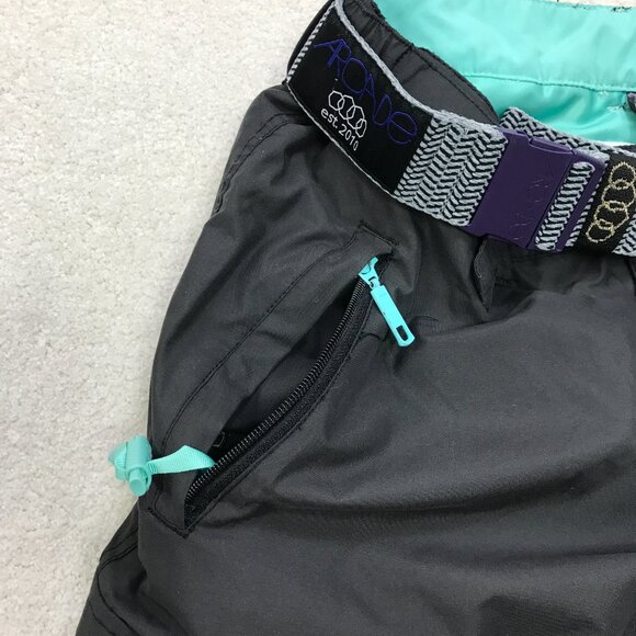 Special Blend Snowboard Pants Womens Small Gray Teal Ski Snow Winter ARCADE Belt - Picture 6 of 15